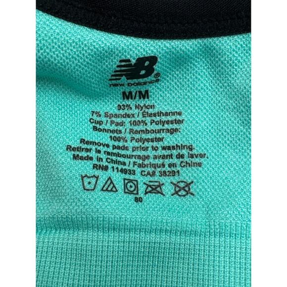 New Balance · Medium · Seamless Ribbed Sports Bra · Racerback · Turquoise Black - Picture 5 of 5